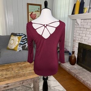 Papermoon maroon detail open back top